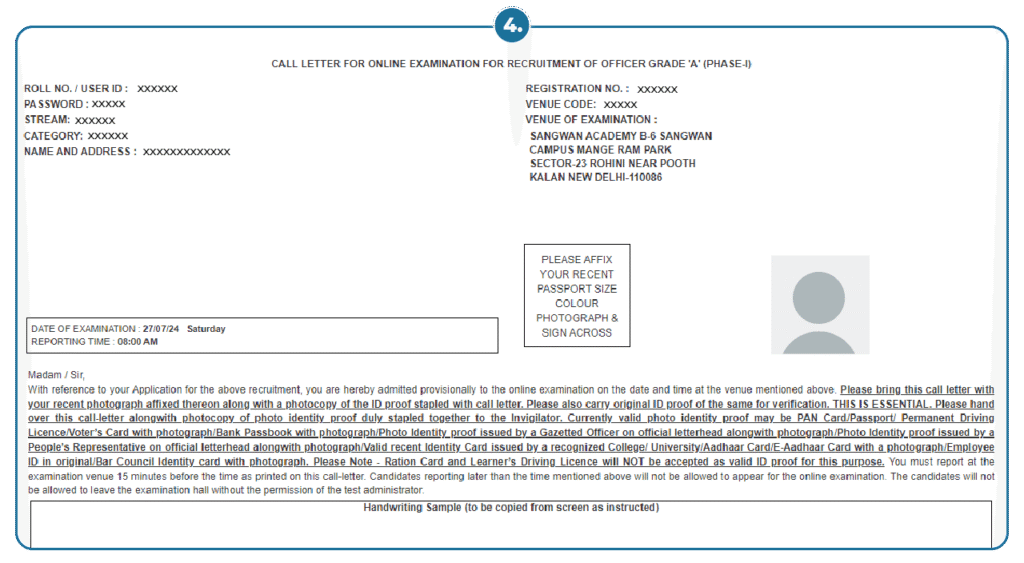 SEBI Grade A Admit Card